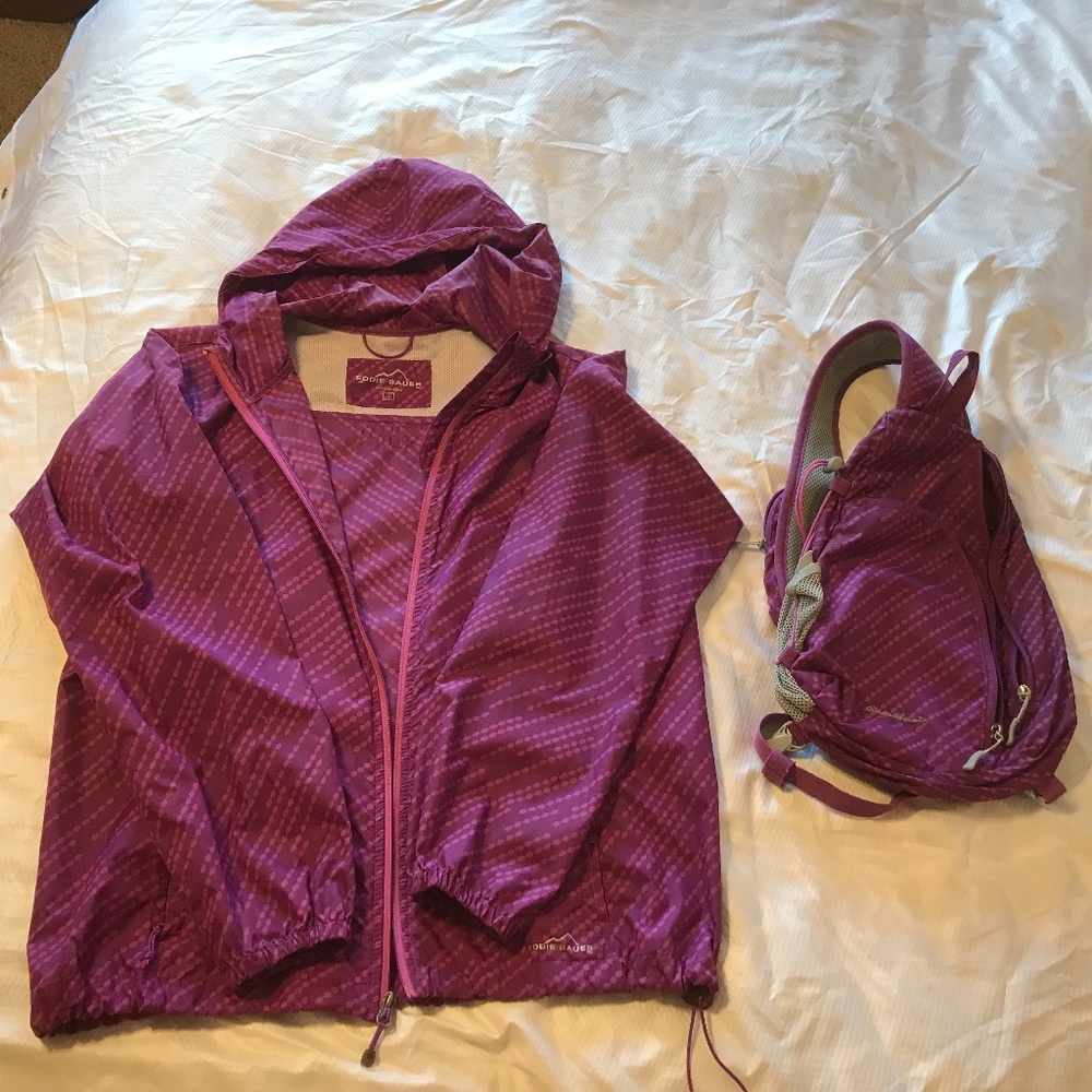 Eddie Bauer Windbreaker with matching Sling Bag